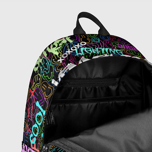 Рюкзак Neon graffiti Smile / 3D-принт – фото 4