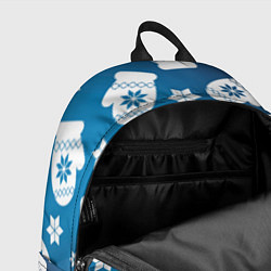 Рюкзак Новогодние варежки паттерн, цвет: 3D-принт — фото 2