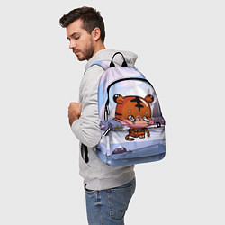 Рюкзак Грустный тигр на зимнем фоне, цвет: 3D-принт — фото 2