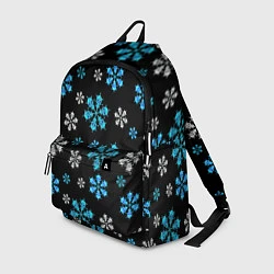 Рюкзак Снежинки Черепа черный, цвет: 3D-принт