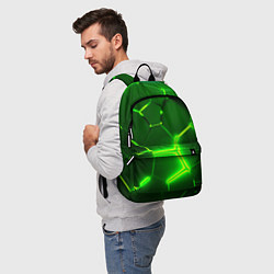 Рюкзак 3D ПЛИТЫ НЕОН NEON GREEN HEXAGON РАЗЛОМ, цвет: 3D-принт — фото 2