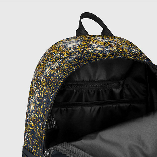 Рюкзак Золотые блестки на темном фоне Сияющий глиттер, бл / 3D-принт – фото 4