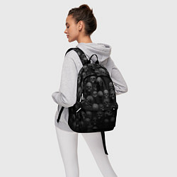 Рюкзак Черепа на черном фоне паттерн, цвет: 3D-принт — фото 2