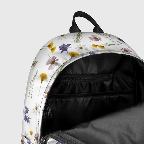 Рюкзак Простые цветы на белом фоне / 3D-принт – фото 4