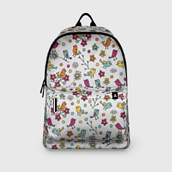 Рюкзак Птицы и цветы Разноцветный узор в дудл стиле, цвет: 3D-принт — фото 2