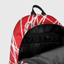 Рюкзак Белые линии на красном фоне Абстракция, цвет: 3D-принт — фото 2