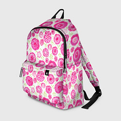Рюкзак Яркие розовые цветы в дудл стиле, абстракция, цвет: 3D-принт