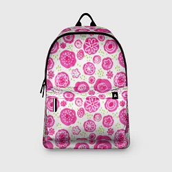 Рюкзак Яркие розовые цветы в дудл стиле, абстракция, цвет: 3D-принт — фото 2