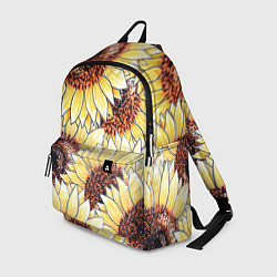 Рюкзак Подсолнухи рисунок паттерн, цвет: 3D-принт