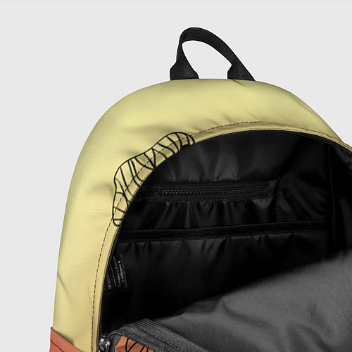 Рюкзак Черные абстрактные цветы на красно-желтом градиент / 3D-принт – фото 4