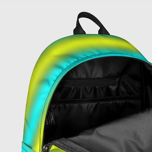 Рюкзак Бирюзово-желтые неоновые полосы / 3D-принт – фото 4