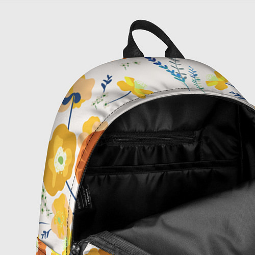 Рюкзак Цветы Жёлтые Нарисованные / 3D-принт – фото 4