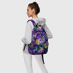 Рюкзак Цветы Жёлто-Фиолетовые, цвет: 3D-принт — фото 2
