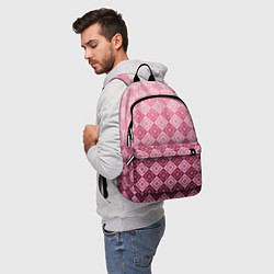 Рюкзак Розовый геометрический градиентный узор, цвет: 3D-принт — фото 2