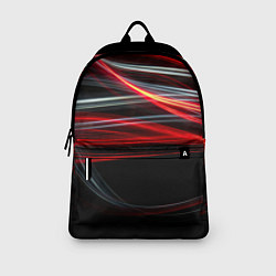 Рюкзак Волнообразные линии неона - Красный, цвет: 3D-принт — фото 2