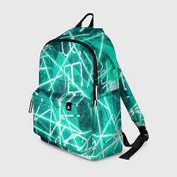 Рюкзак Неоновые лучи и неоновые надписи - Светло-зелёный, цвет: 3D-принт