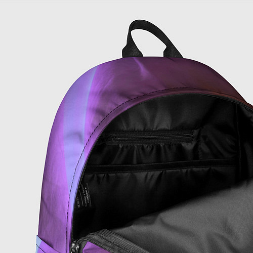 Рюкзак Неоновые фонари на шёлковой поверхности - Фиолетов / 3D-принт – фото 4