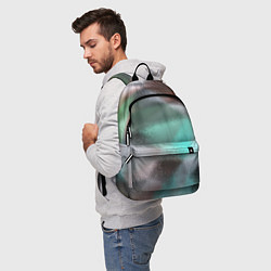 Рюкзак Абстрактный узор в бирюзовых коричневых тонах, цвет: 3D-принт — фото 2