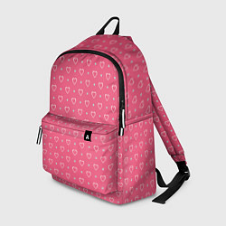 Рюкзак Розовые сердечки паттерн, цвет: 3D-принт