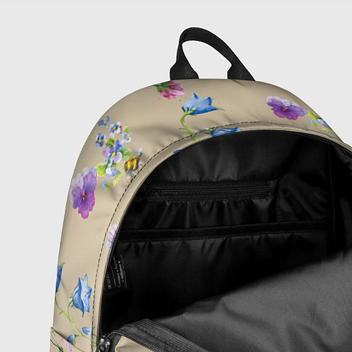 Рюкзак Нарисованные Цветы Колокольчики и Пчёлы / 3D-принт – фото 4