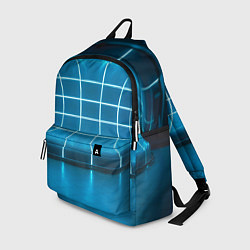 Рюкзак Абстрактная панель неоновых голубых фонарей, цвет: 3D-принт