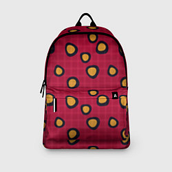 Рюкзак Черно-желтые пятна на красном клетчатом фоне, цвет: 3D-принт — фото 2