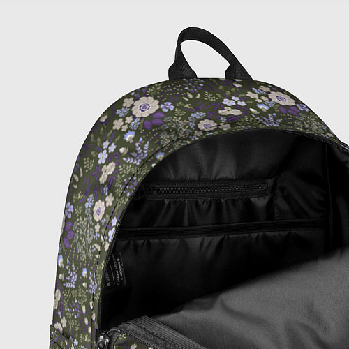 Рюкзак Цветочки хаки, мелкий рисунок / 3D-принт – фото 4