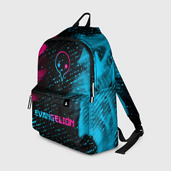 Рюкзак Evangelion - neon gradient: символ сверху надпись, цвет: 3D-принт