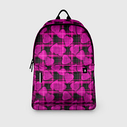 Рюкзак Black and pink hearts pattern on checkered, цвет: 3D-принт — фото 2