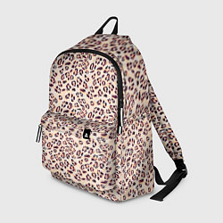Рюкзак Коричневый с бежевым леопардовый узор, цвет: 3D-принт