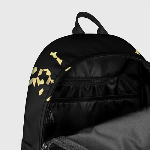 Рюкзак Абстрактный узор золото на черном / 3D-принт – фото 4