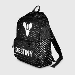 Рюкзак Destiny glitch на темном фоне: символ, надпись, цвет: 3D-принт