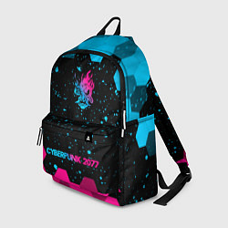 Рюкзак Cyberpunk 2077 - neon gradient: символ, надпись
