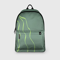 Рюкзак Абстрактные зеленые линии на фоне цвета хаки, цвет: 3D-принт — фото 2