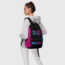 Рюкзак Audi - neon gradient: символ, надпись, цвет: 3D-принт — фото 2