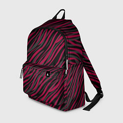Рюкзак Модный полосатый красно- черный узор Зебра, цвет: 3D-принт