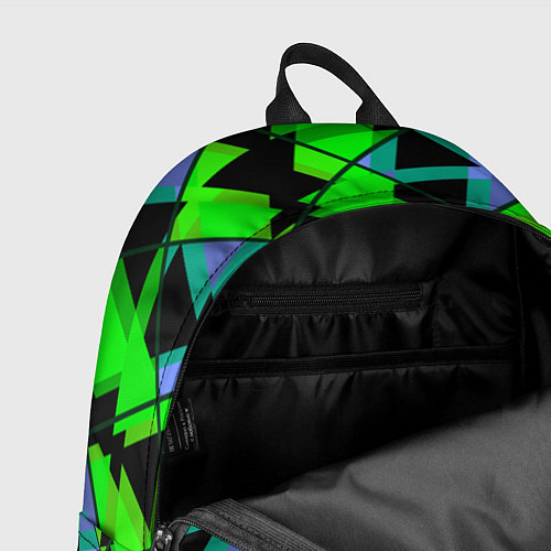 Рюкзак Абстрактные узор из геометрических фигур в зеленых / 3D-принт – фото 4