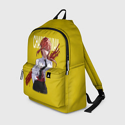 Рюкзак Человек-бензопила Макима на жёлтом фоне, цвет: 3D-принт