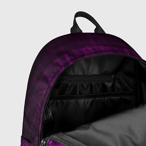 Рюкзак Абстрактный мозаичный черно - пурпурный узор / 3D-принт – фото 4