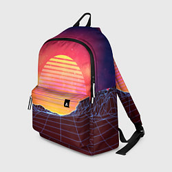 Рюкзак Абстрактные 3D неоновые горы на закате, цвет: 3D-принт