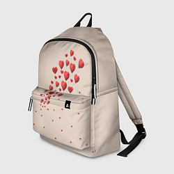Рюкзак Поляна из рассыпанных алых сердечек, цвет: 3D-принт