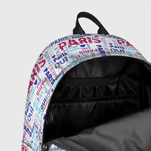 Рюкзак Парижская бумага с надписями - текстура / 3D-принт – фото 4