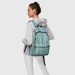 Рюкзак Зелёные и синие абстрактные узоры, цвет: 3D-принт — фото 2