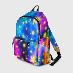 Рюкзак Снежинки и звезды - яркие цвета, цвет: 3D-принт