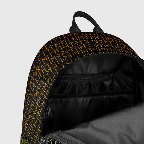 Рюкзак Золотой рунический алфавит / 3D-принт – фото 4