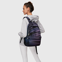 Рюкзак Волнообразные фиолетовые паттерны, цвет: 3D-принт — фото 2