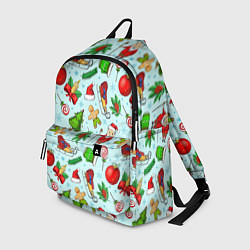 Рюкзак Новогодний паттерн, цвет: 3D-принт