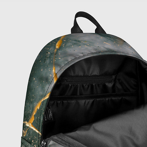 Рюкзак Абстрактный серый туман и золотая краска / 3D-принт – фото 4
