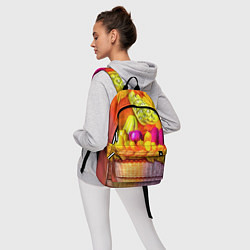 Рюкзак Спелые фрукты и овощи в плетеной корзине, цвет: 3D-принт — фото 2