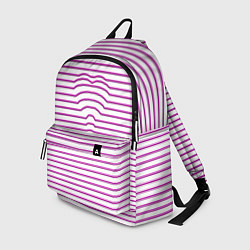 Рюкзак Полосатый паттерн бело-розового цвета, цвет: 3D-принт